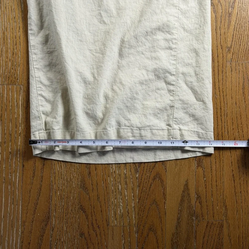 Torrid Pants Womens 2X Beige Linen Capri Elastic Waist Twill Crop Relaxed - Picture 5 of 8